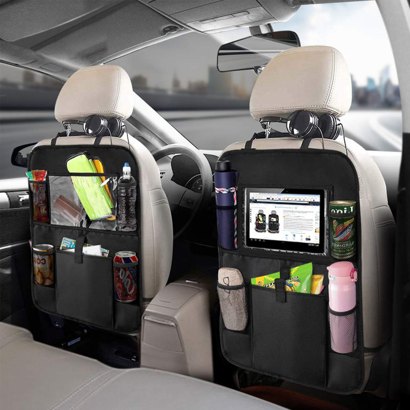 Tablet And Accessories Bag - Car Backseat Organizer with Touch Screen