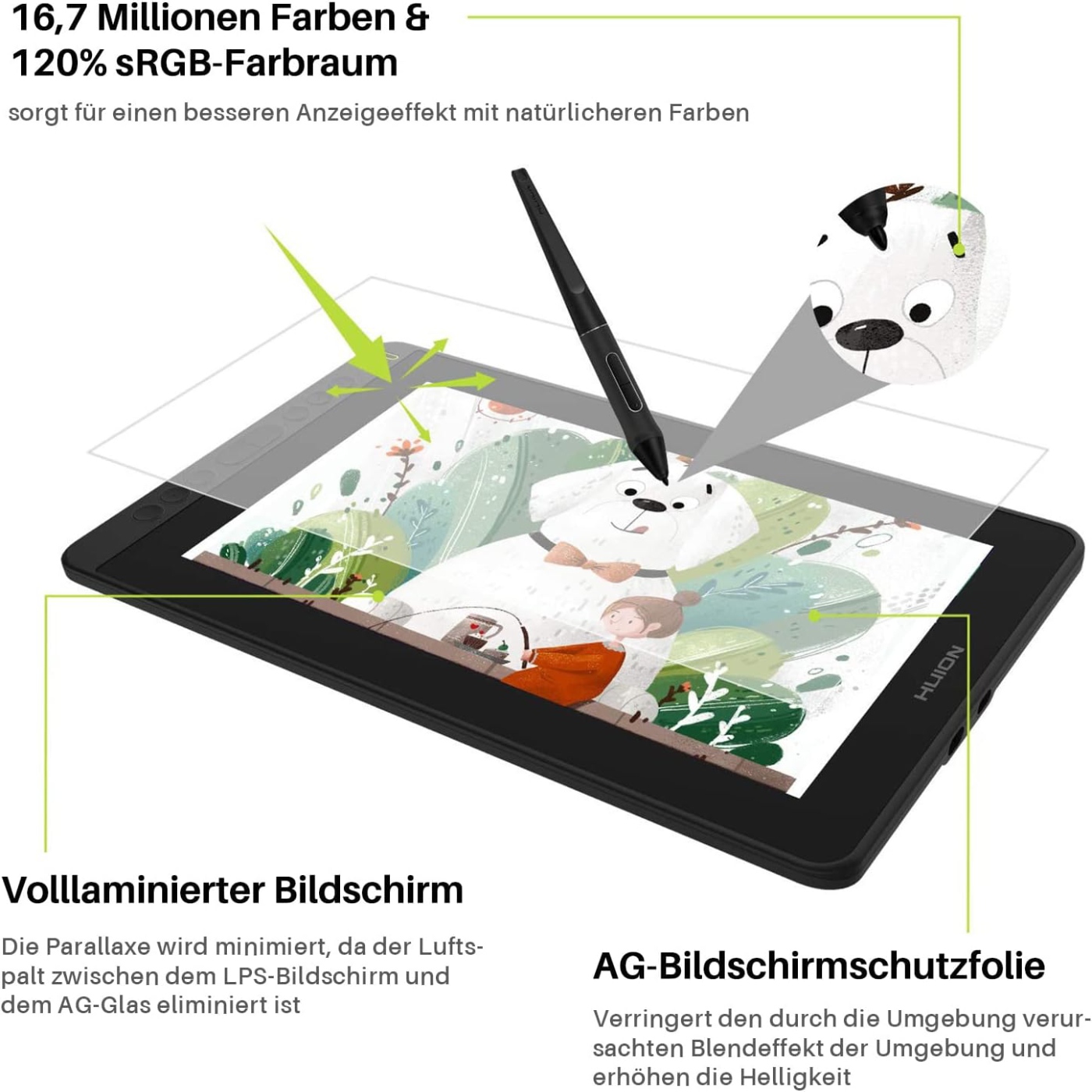 HUION Kamvas 12 11.6 Inches Dr - đánh giá và giá Huion Tablet Accessories