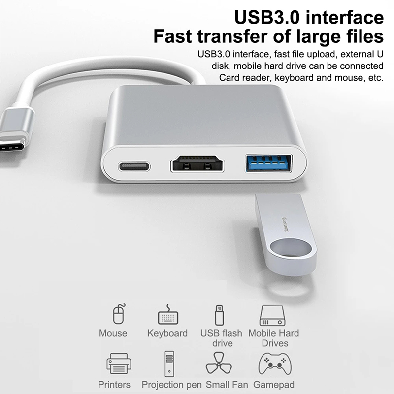 3 in 1 USB Type C Hub to 4K HD - đánh giá và giá Tablet Pc Accessories