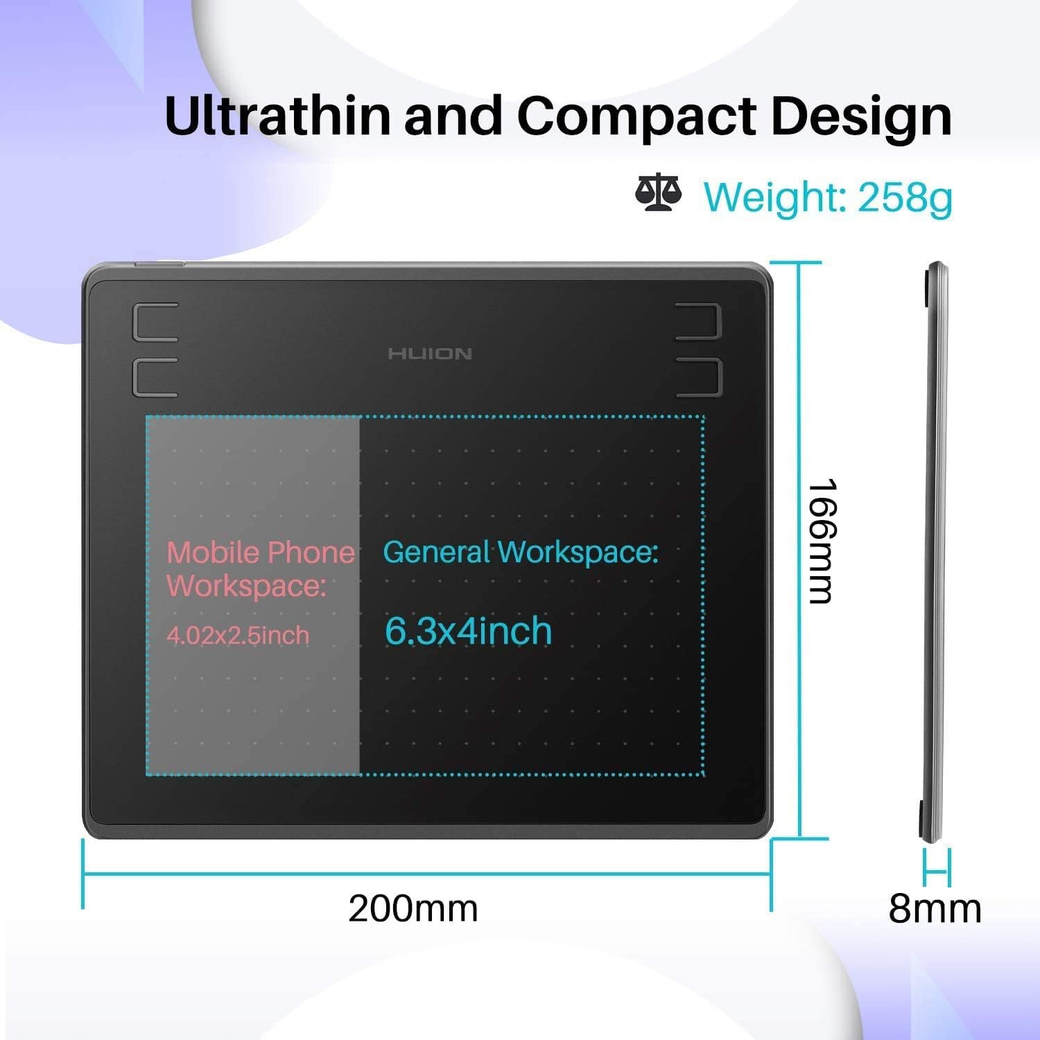 HUION HS64 Graphic Tablet 6Inc - đánh giá và giá Huion Tablet Accessories
