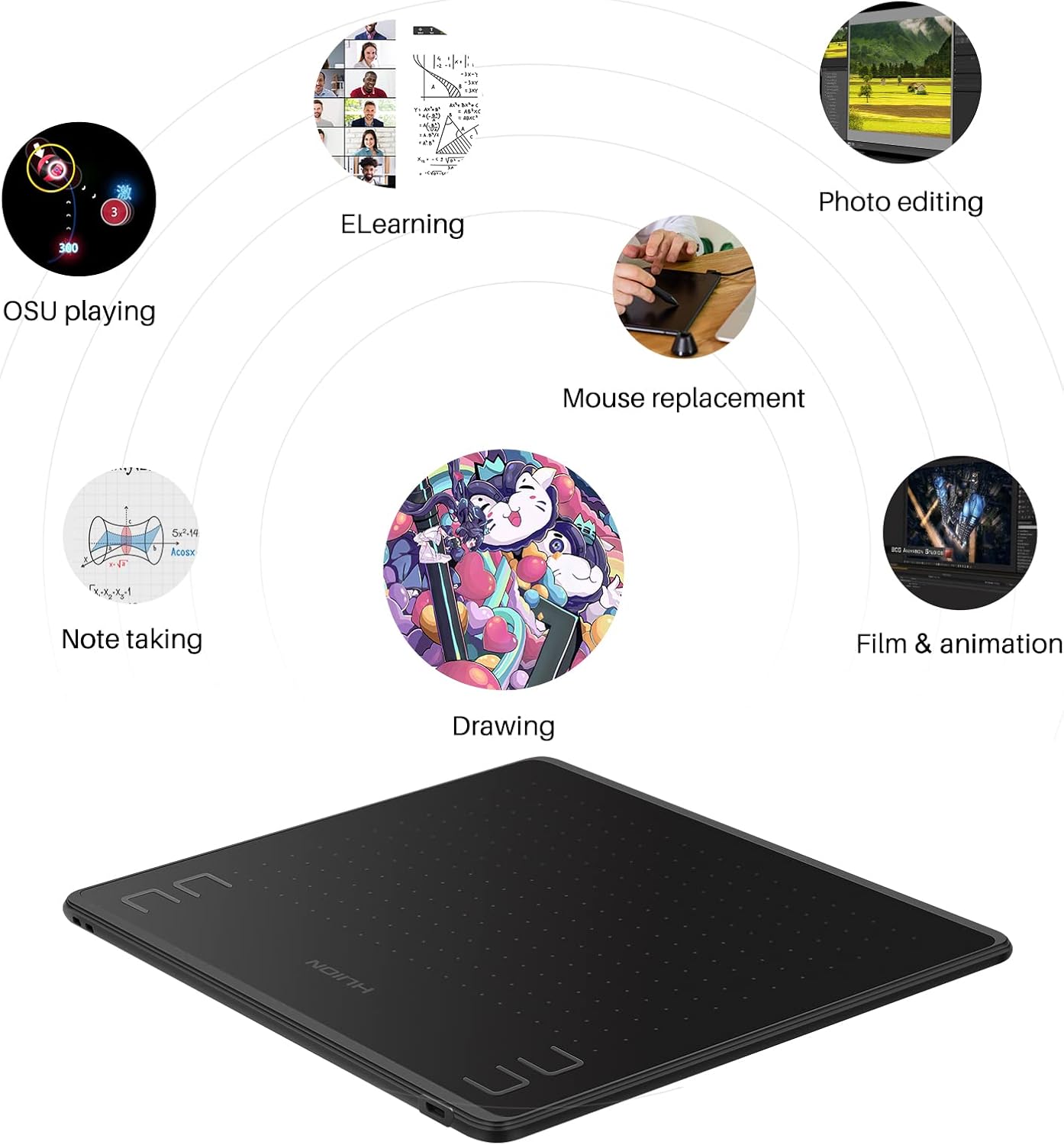 HUION HS64 Graphic Tablet 6Inc - đánh giá và giá Huion Tablet Accessories